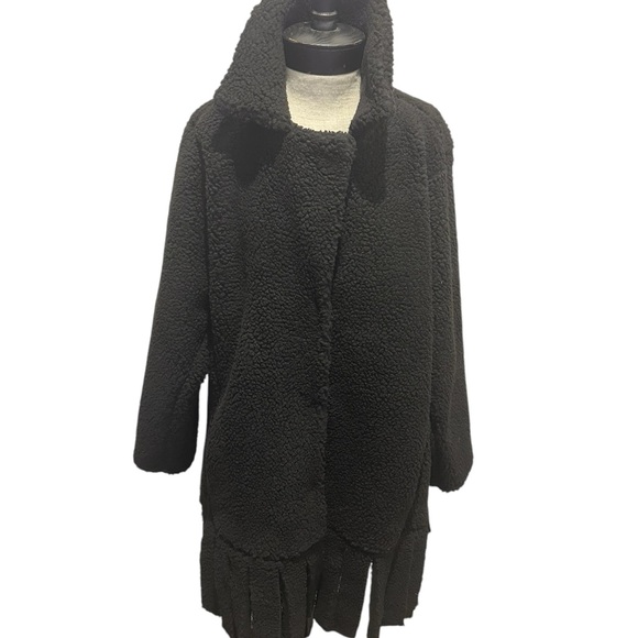 NWT Attitudes by Renee Global Illusions Sherpa Coat - Black (XL) - Picture 4 of 10